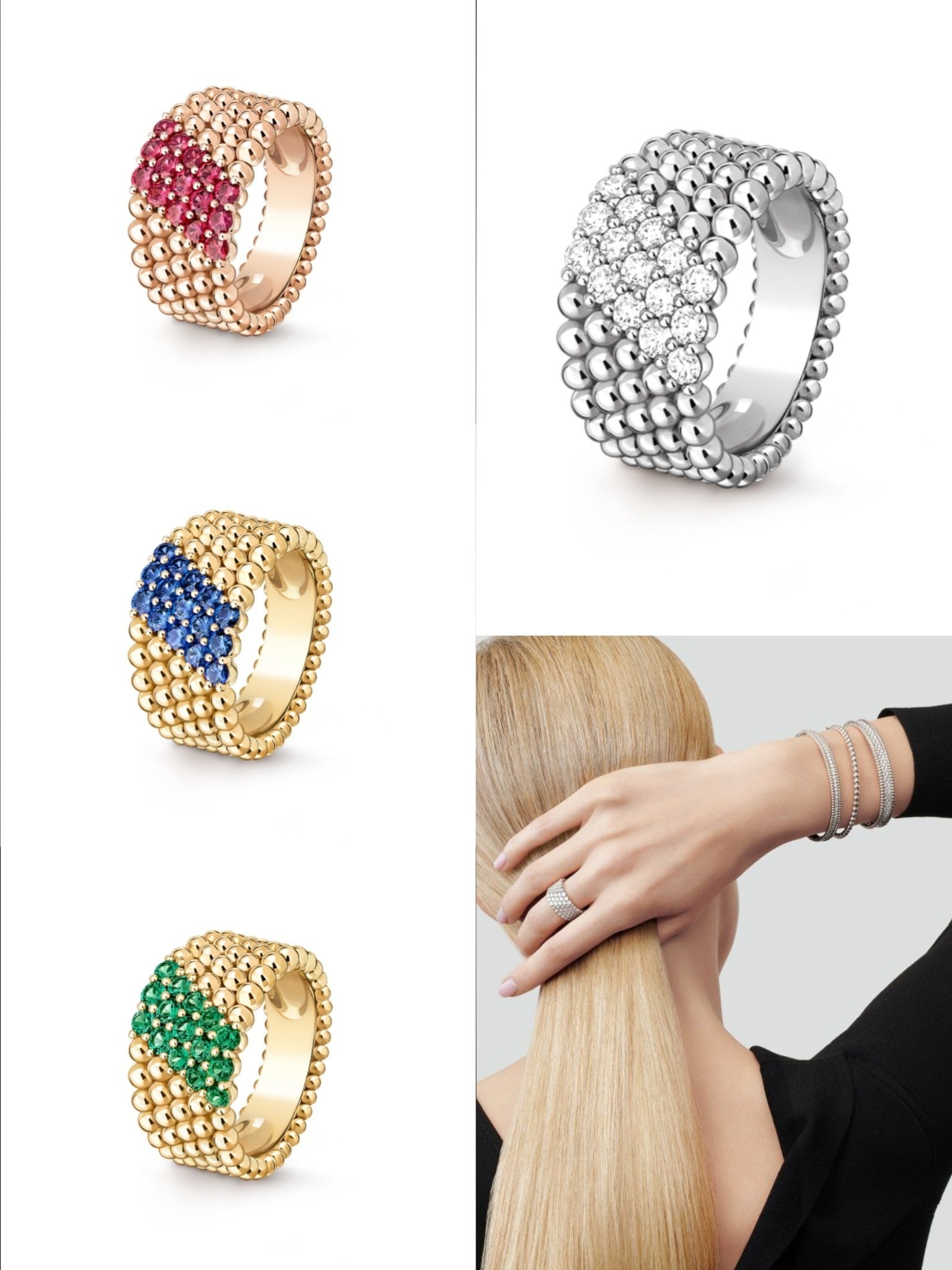 [Loco ]  PERLEE DIAMOND RING ,5-ROW DIAMOND-SET DESIGN