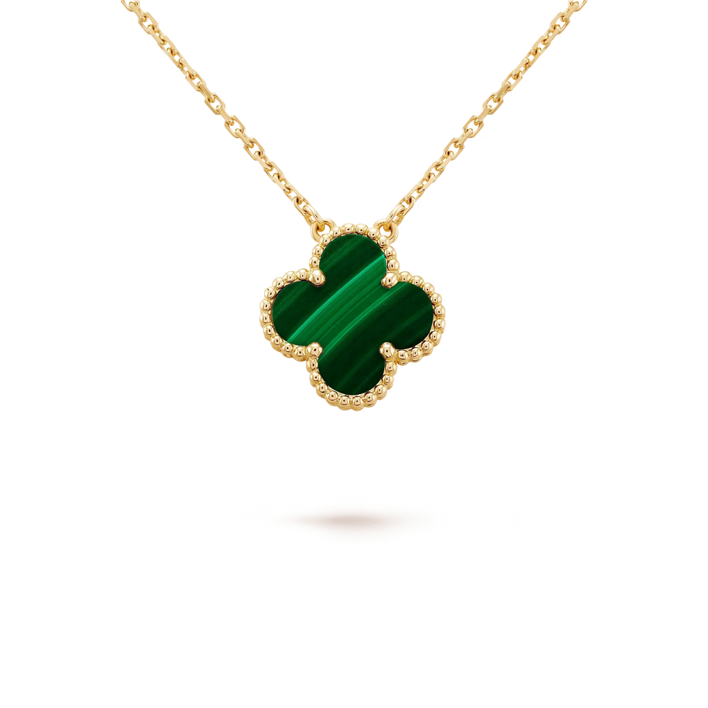 ¡®Loco¡¯CLOVER 15MM MALACHITE SINGLE FLOWER  NECKLACE