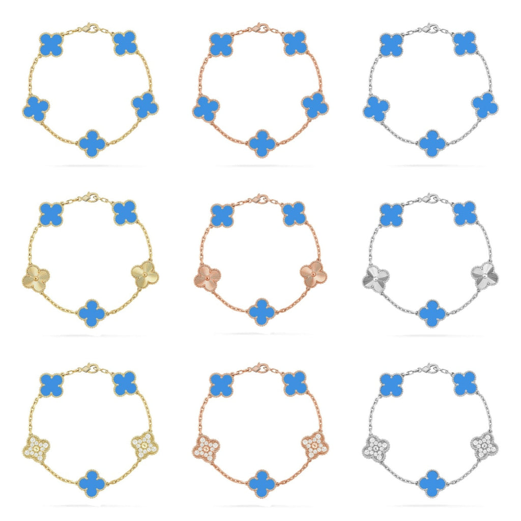 [Loco]New CLOVER 5 MOTIF BLUE AGATE BRACELET COLLECTION