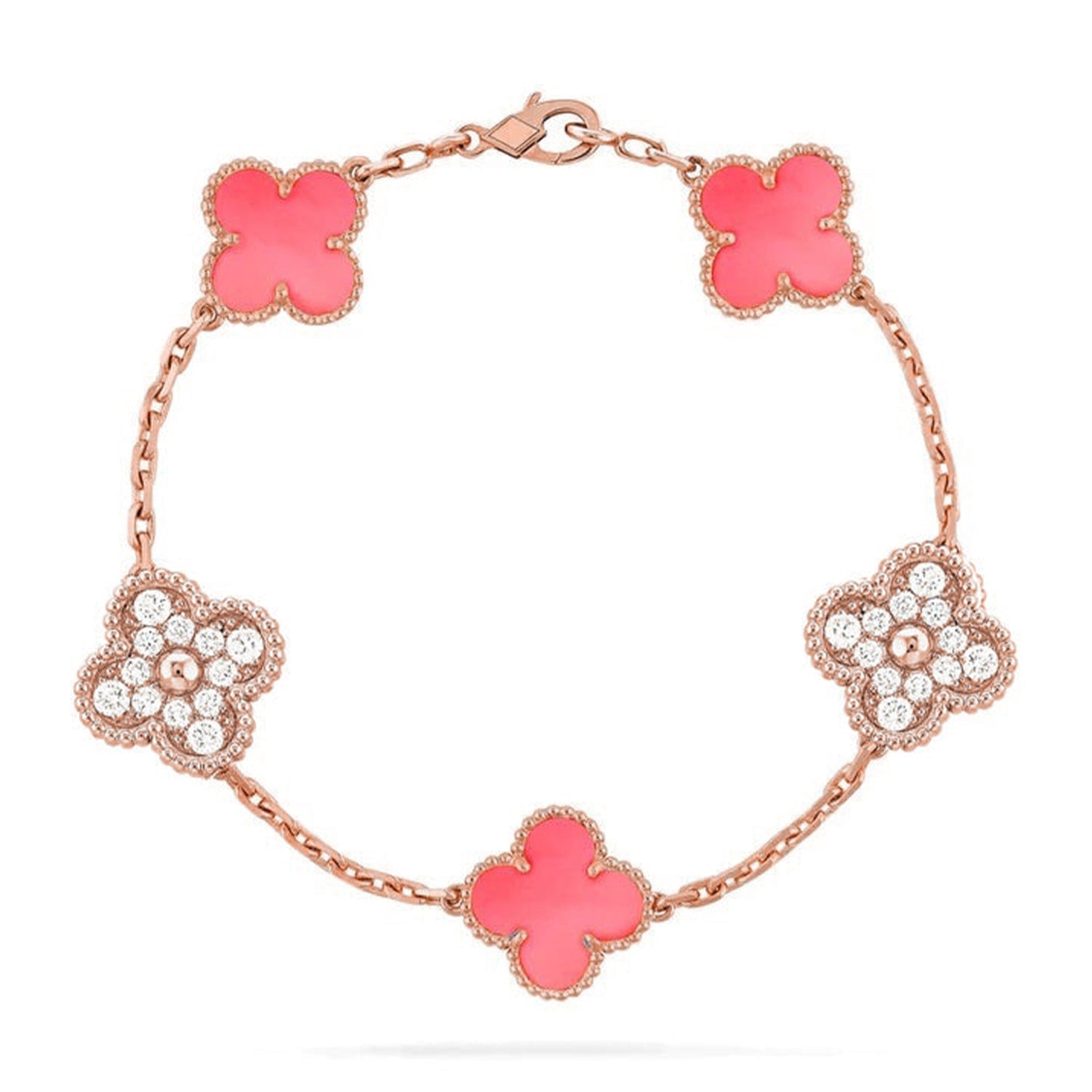 [Loco]New  CLOVER 5 MOTIFS  PINK MOP BRACELET COLLECTION