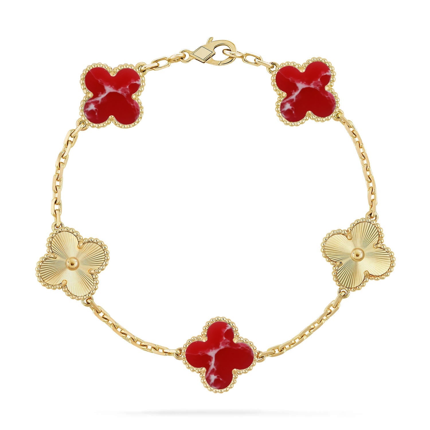 [Loco]New CLOVER 5 MOTIF RED PATTERN BRACELET COLLECTION