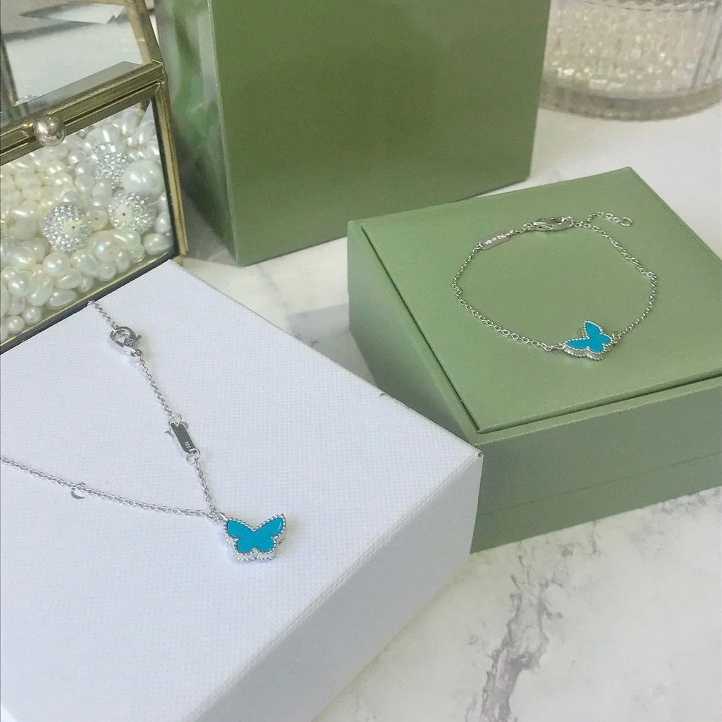 ¡®Loco¡¯BUTTERFLY TURQUOISE BUTTERFLY BRACELET SILVER