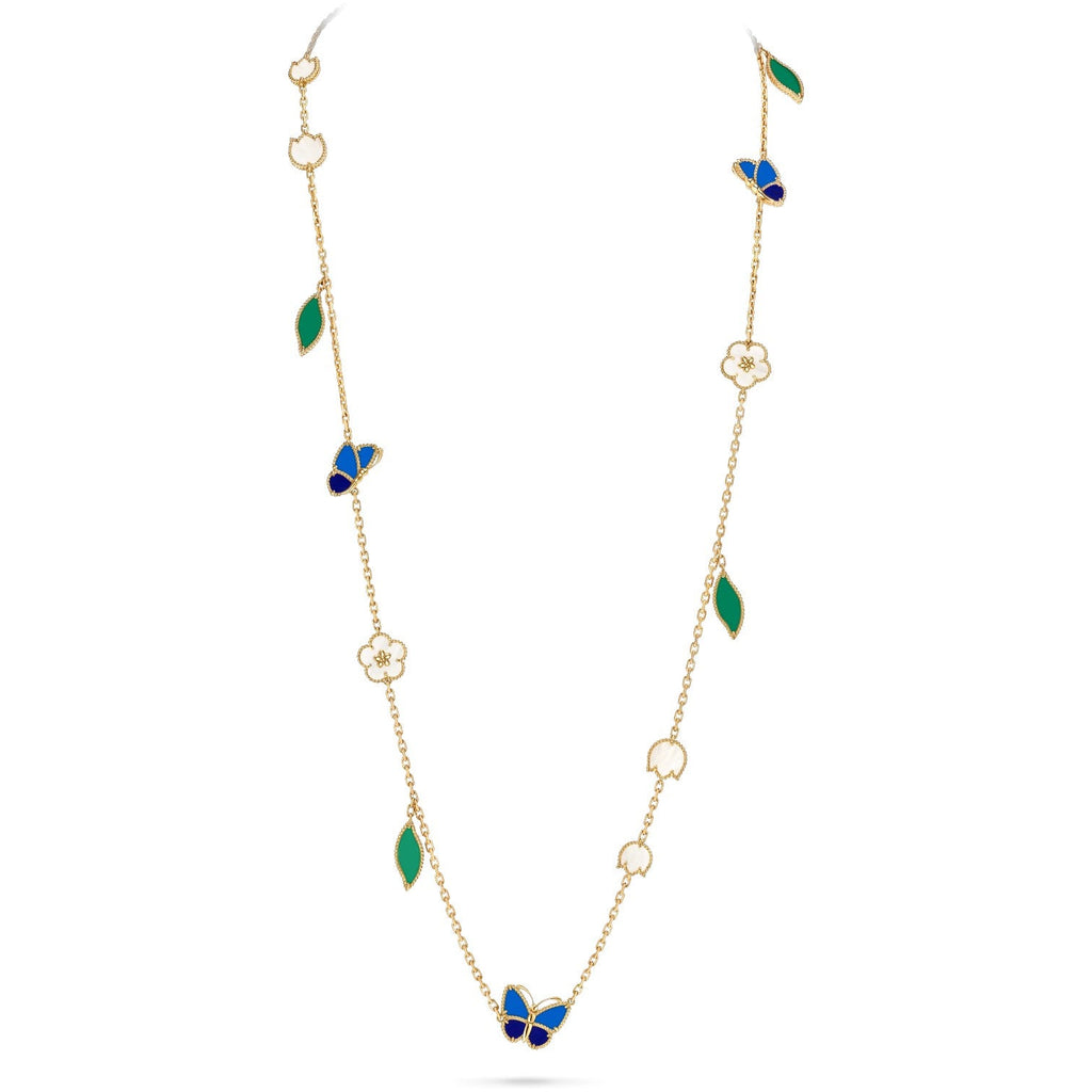 [Loco JURI]LUCKY SPRING BUTTERFLY 15 FLOWER NECKLACE