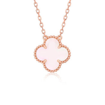 ¡®Loco¡¯CLOVER 15MM PINK MOTHER-OF-PEARL SINGLE FLOWER NECKLACE