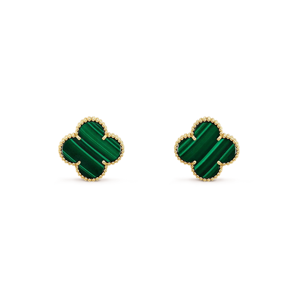 ¡®Loco¡¯CLOVER MINI 9.5MM MALACHITE  EARRINGS