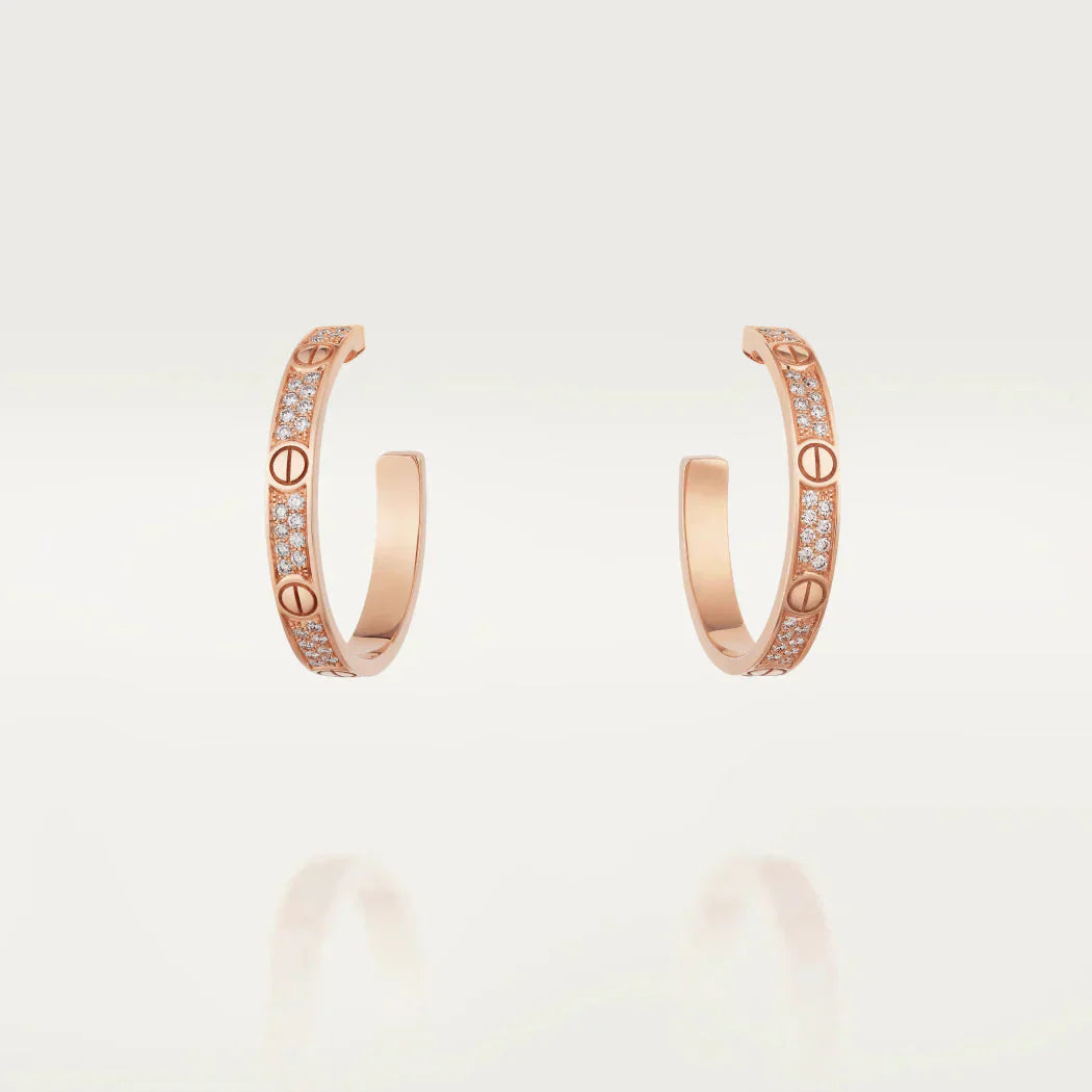 ¡®Loco¡¯LOVE DIAMOND PINK GOLD HOOP EARRINGS