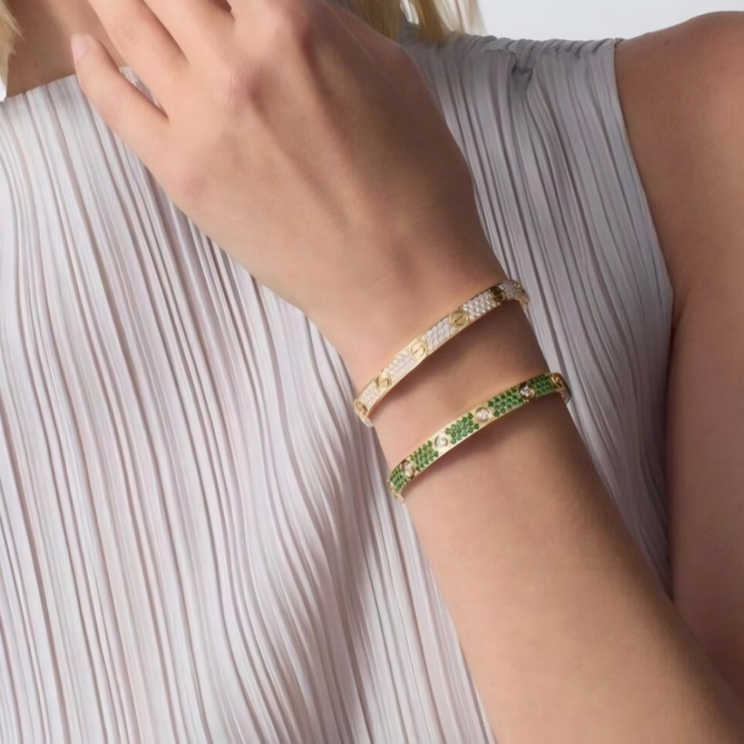 [Loco JURI]2026 PAVE GEMSTONE LOVE BRACELET 6.1MM 10 DIAMONDS