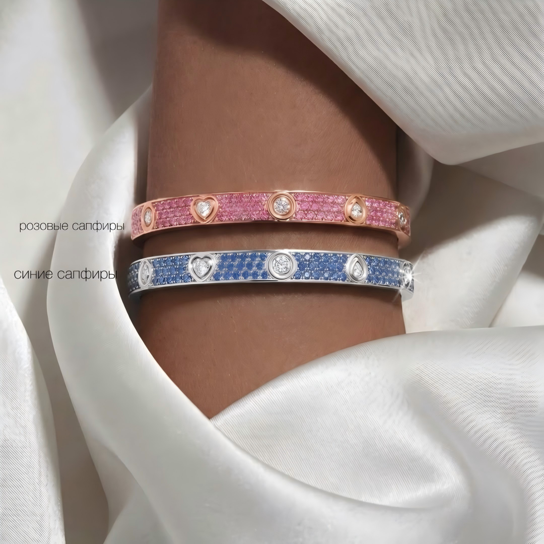 [Loco JURI]2026 PAVE GEMSTONE LOVE BRACELET 6.1MM 10 DIAMONDS
