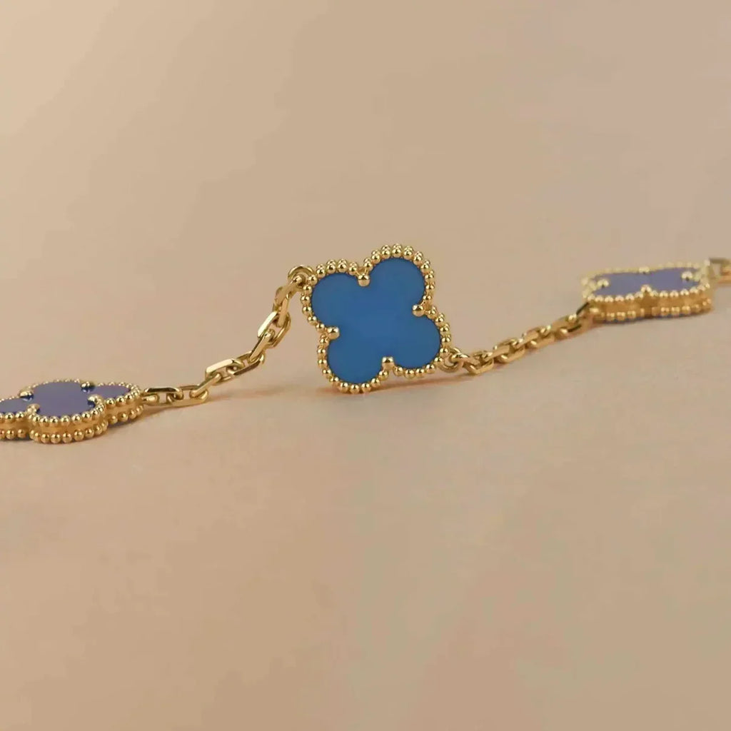 [Loco]New CLOVER 5 MOTIF BLUE AGATE BRACELET COLLECTION
