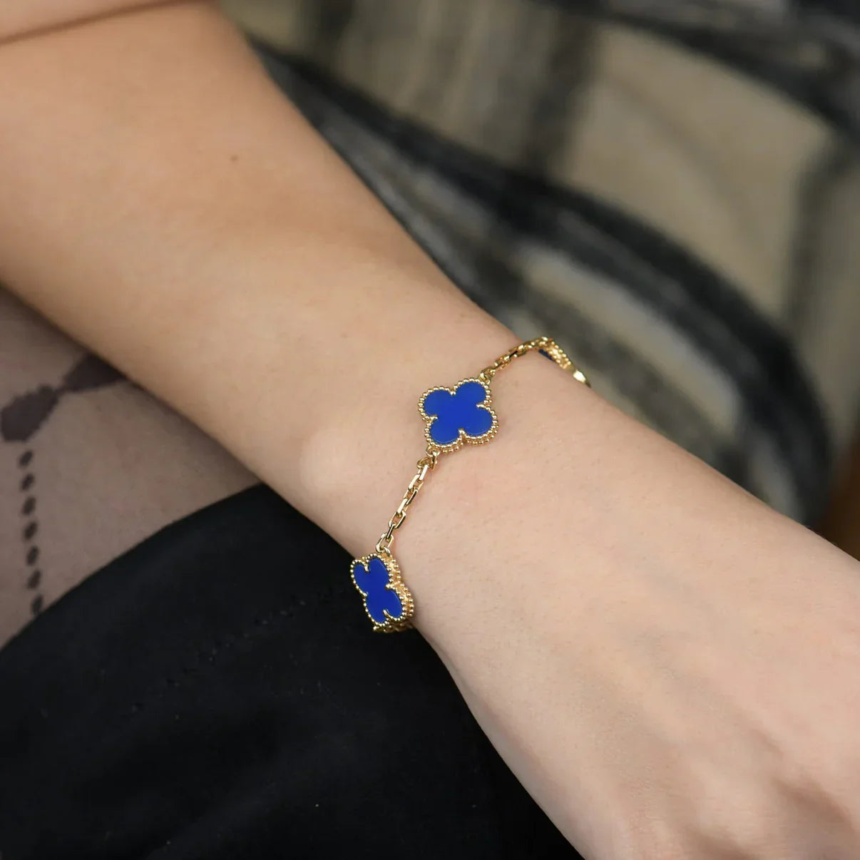 [Loco]New CLOVER 5 MOTIF BLUE AGATE BRACELET COLLECTION