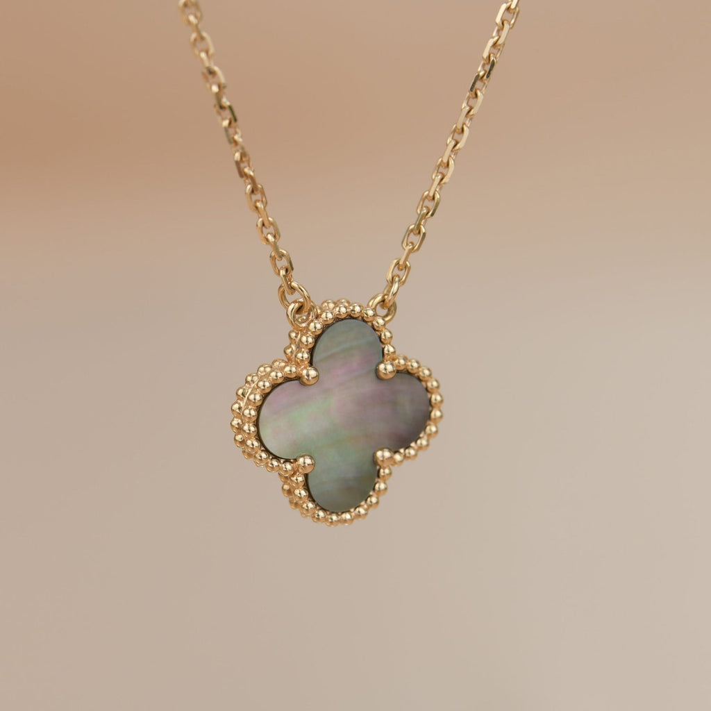 ¡®Loco¡¯CLOVER 15MM  GRAY MOTHER OF PEARL NECKLACE