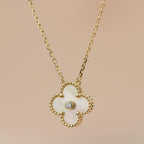 ¡®Loco¡¯CLOVER 15MM DIAMOND GOLD MOTHER OF PEARL NECKLACE