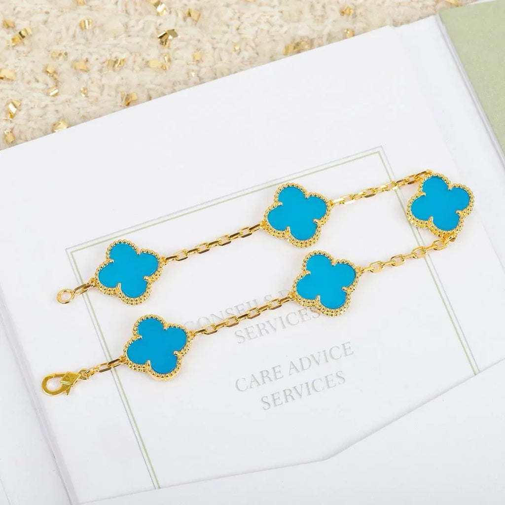 [Loco]New  CLOVER 5 MOTIF TURQUOISE BRACELET COLLECTION