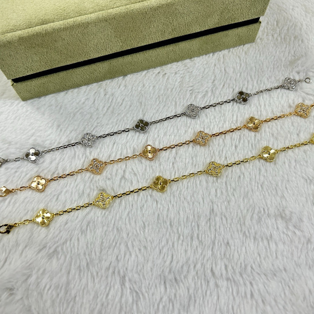 [¡®Loco¡¯]CLOVER 6 MOTIF DIAMOND LASER BRACELET