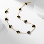 ¡®Loco¡¯CLOVER 10 MOTIFS ONYX NECKLACE