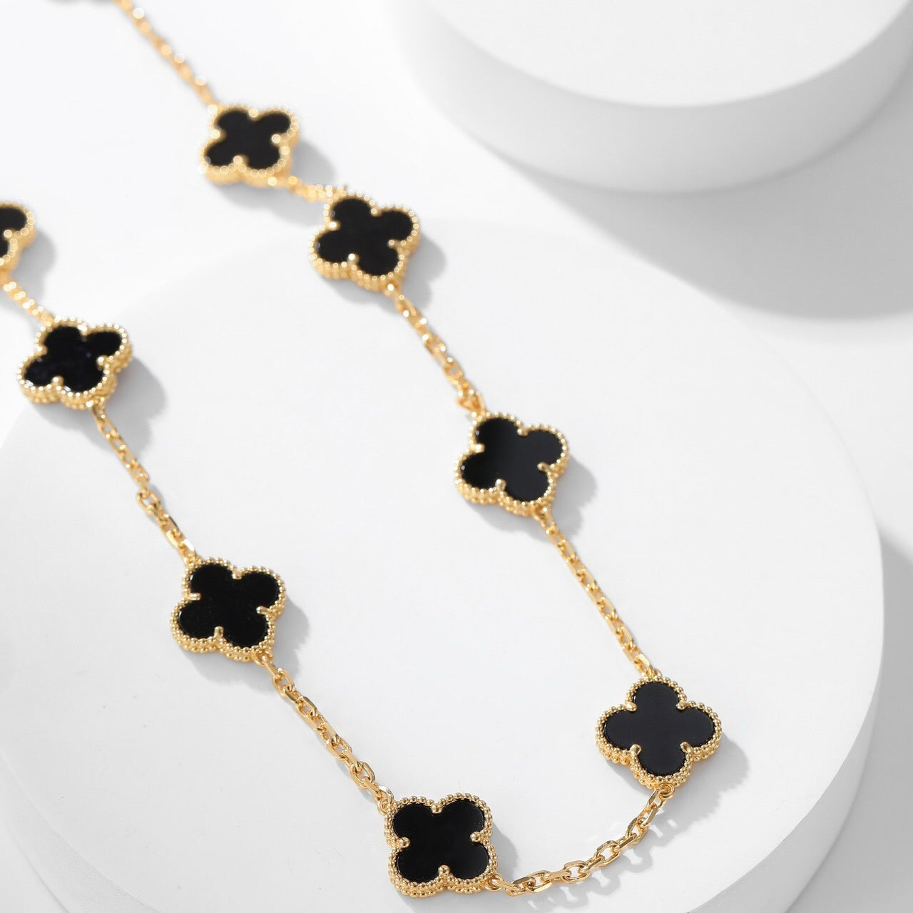 ¡®Loco¡¯CLOVER 10 MOTIFS ONYX NECKLACE