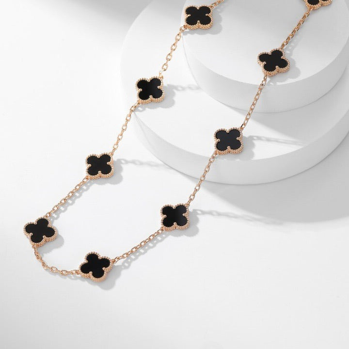¡®Loco¡¯CLOVER 10 MOTIFS ONYX NECKLACE
