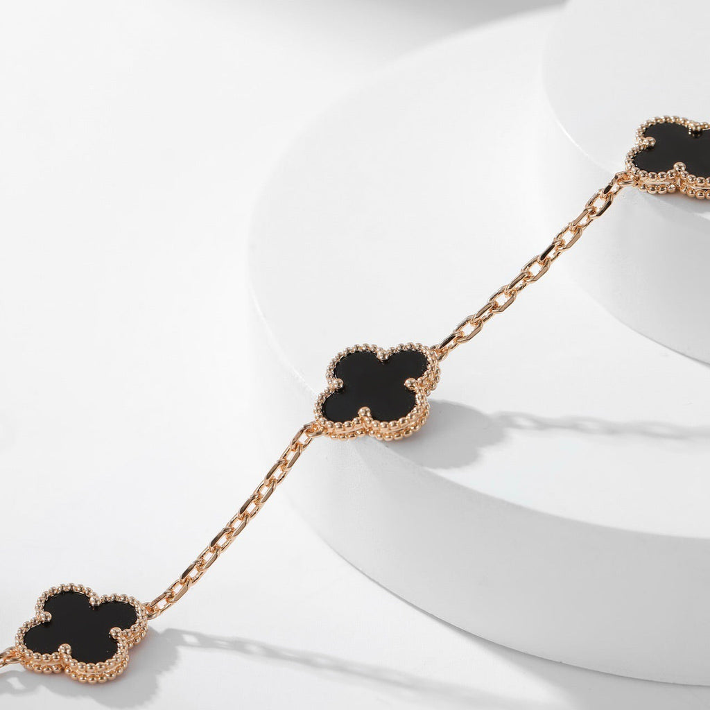 ¡®Loco¡¯CLOVER 10 MOTIFS ONYX NECKLACE