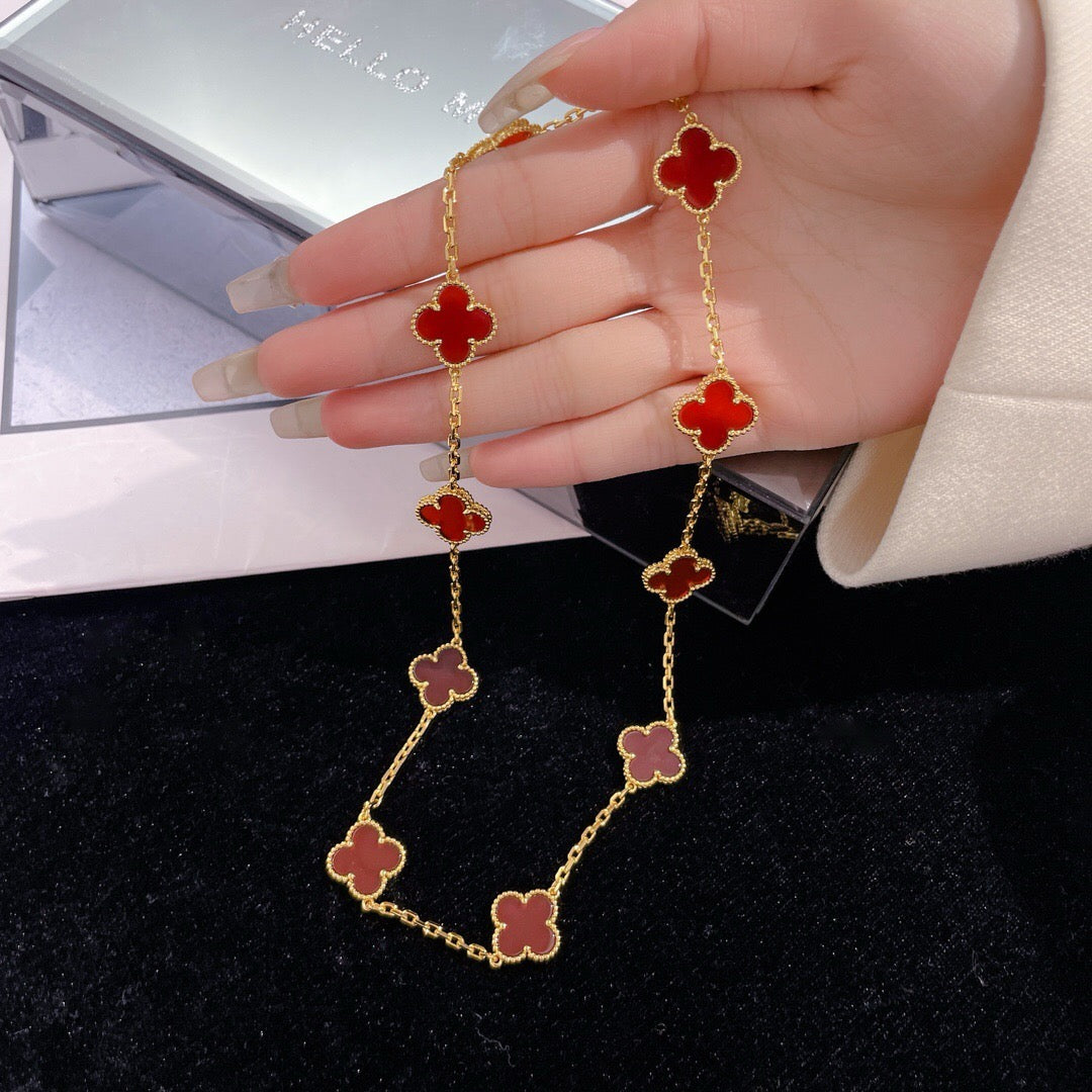 ¡®Loco¡¯CLOVER 10 MOTIFS CARNELIAN NECKLACE
