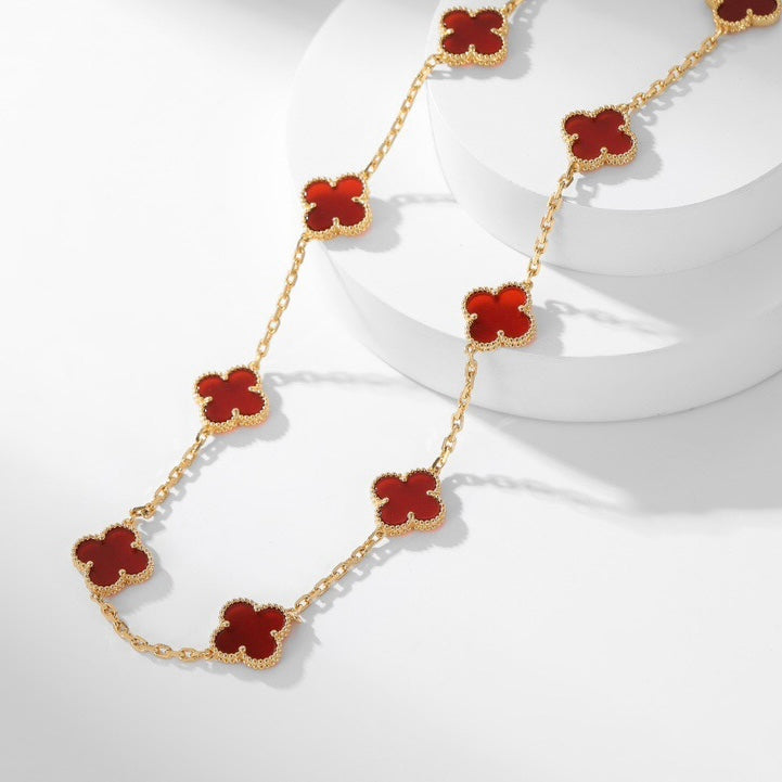 ¡®Loco¡¯CLOVER 10 MOTIFS CARNELIAN NECKLACE