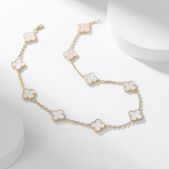 ¡®Loco¡¯CLOVER 10 MOTIFS WHITE MOTHER OF PEARL NECKLACE