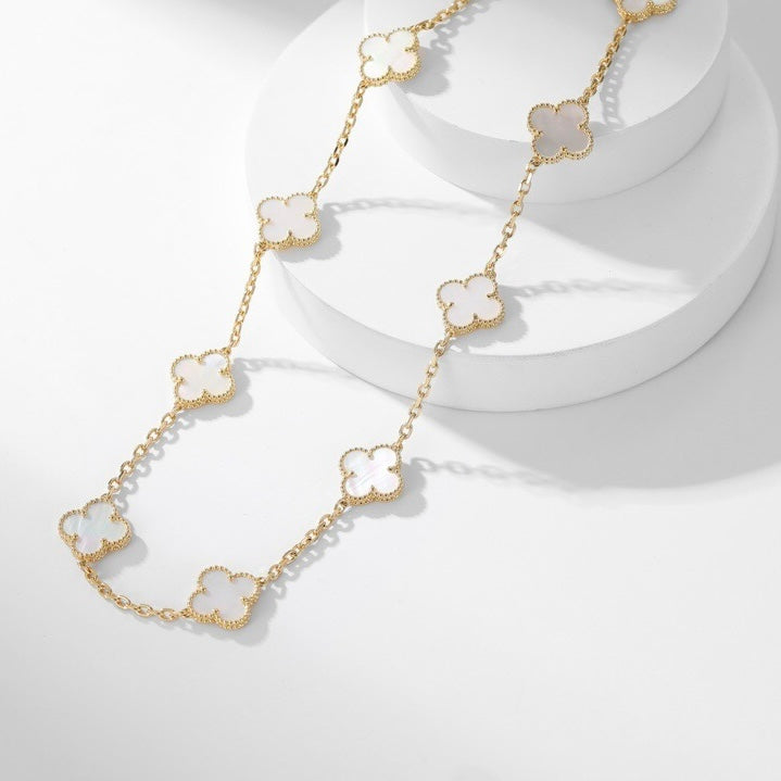 ¡®Loco¡¯CLOVER 10 MOTIFS WHITE MOTHER OF PEARL NECKLACE