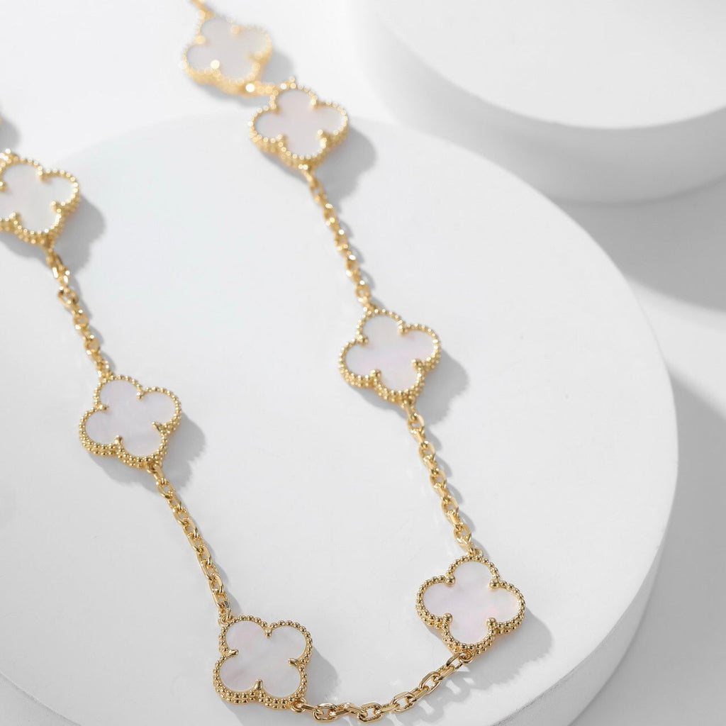 ¡®Loco¡¯CLOVER 10 MOTIFS WHITE MOTHER OF PEARL NECKLACE