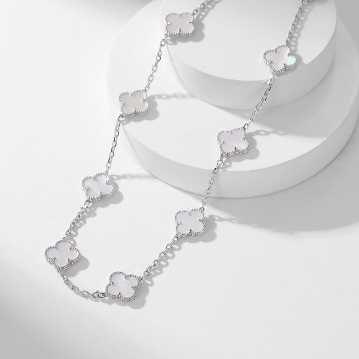 ¡®Loco¡¯CLOVER 10 MOTIFS WHITE MOTHER OF PEARL NECKLACE