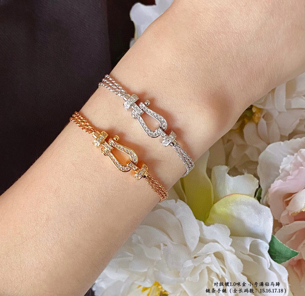 ¡®Loco¡¯FORCE SMALL HORSESHOE  DIAMOND CHAIN ROPE BRACELET