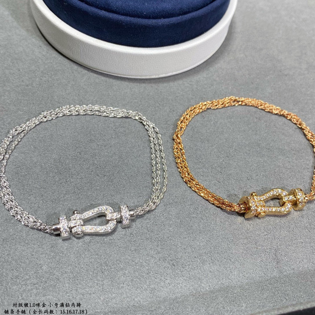 ¡®Loco¡¯FORCE SMALL HORSESHOE  DIAMOND CHAIN ROPE BRACELET