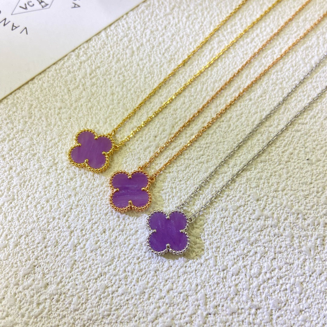 ¡®Loco¡¯CLOVER 15MM  PURPLE VIOLET NECKLACE