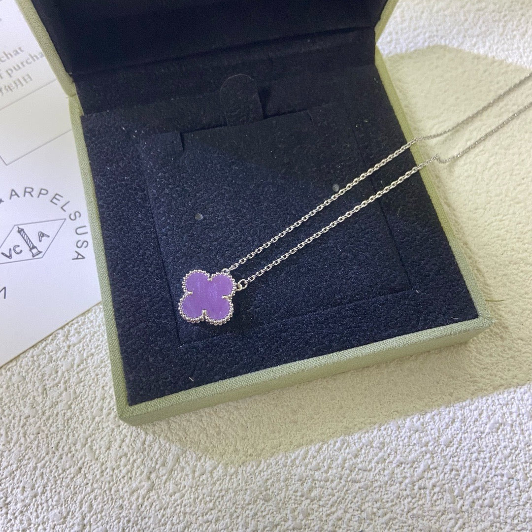 ¡®Loco¡¯CLOVER 15MM  PURPLE VIOLET NECKLACE