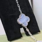 [Loco]New  CLOVER 5 MOTIF PURPLE CHALCEDONY BRACELET COLLECTION