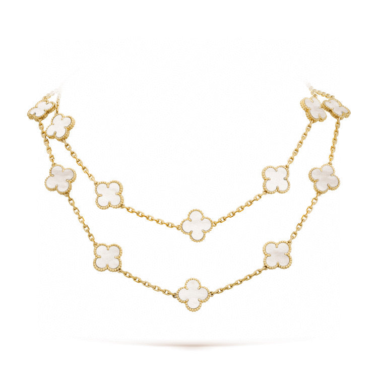 ¡®Loco¡¯CLOVER 20 MOTIFS WHITE MOP NECKLACE