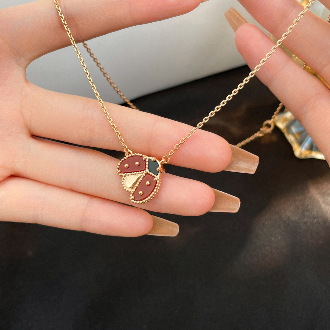 ¡®Loco¡¯LUCKY  CARNELIANS LADYBUG NECKLACE
