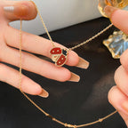 ¡®Loco¡¯LUCKY  CARNELIANS LADYBUG NECKLACE