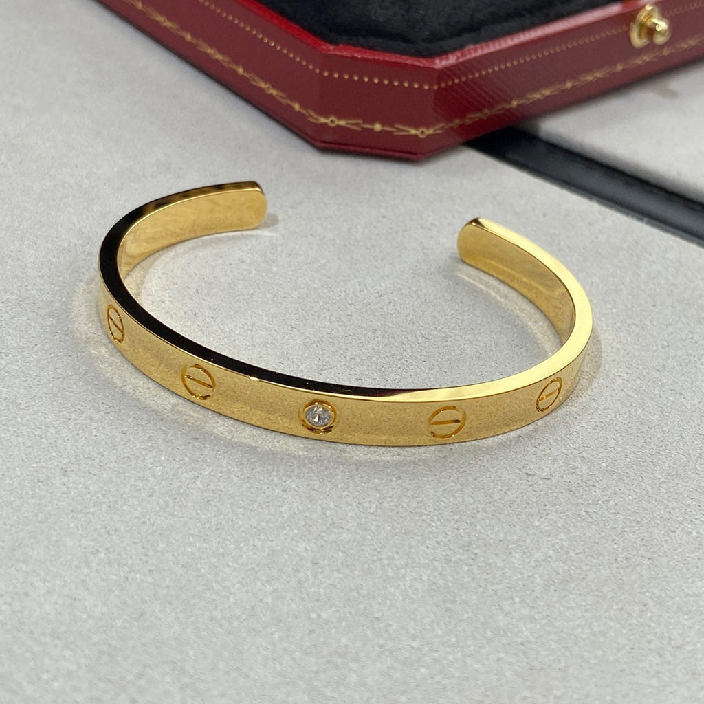 ¡®Loco¡¯LOVE BRACELET 6.1MM 1 DIAMOND OPEN CUFF