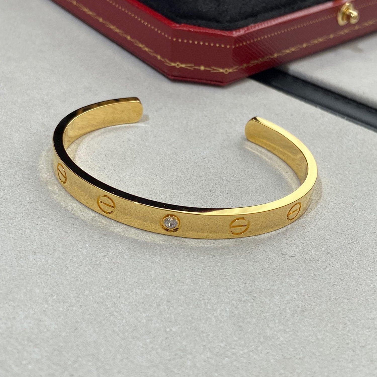 ¡®Loco¡¯LOVE BRACELET 6.1MM 1 DIAMOND OPEN CUFF