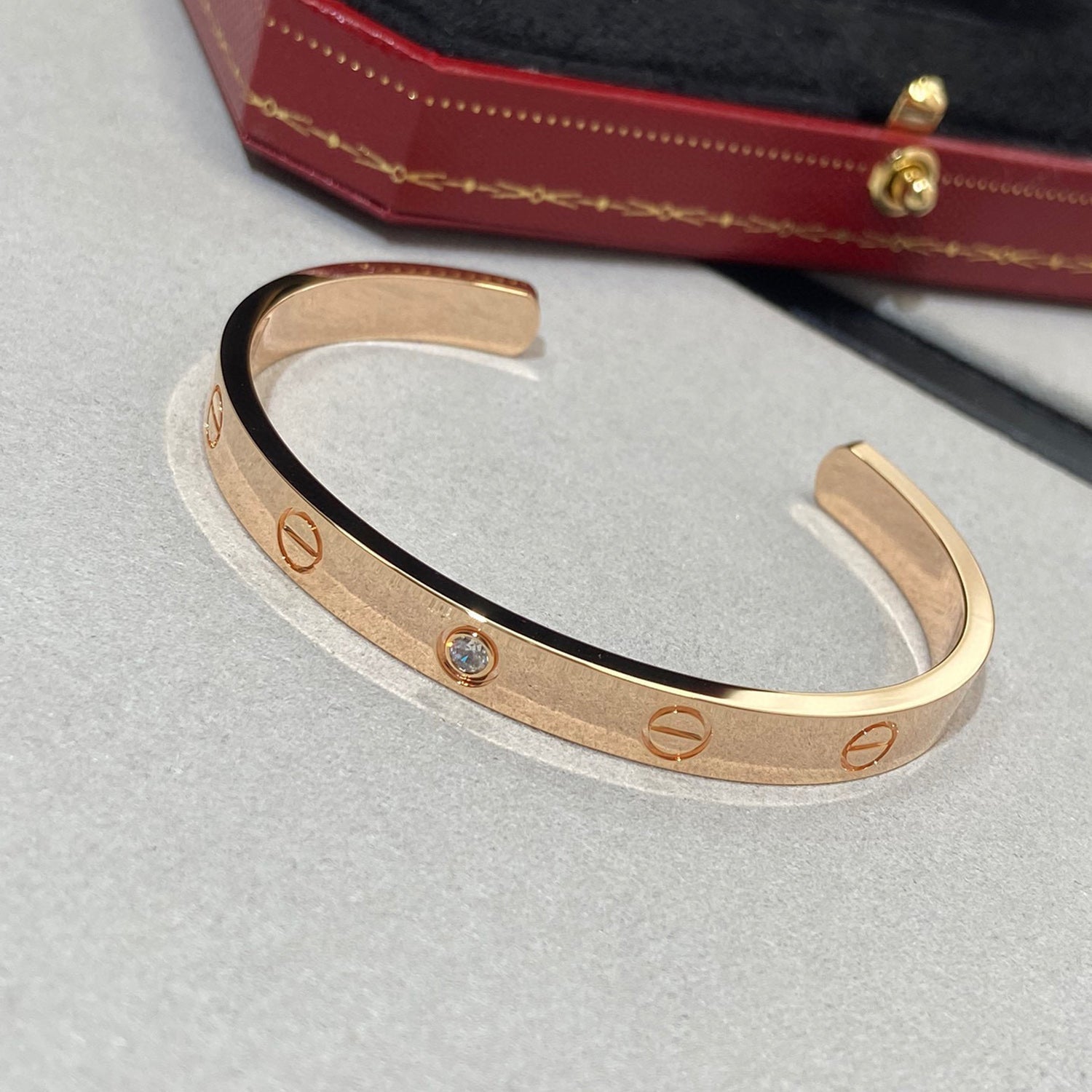 ¡®Loco¡¯LOVE BRACELET 6.1MM 1 DIAMOND OPEN CUFF