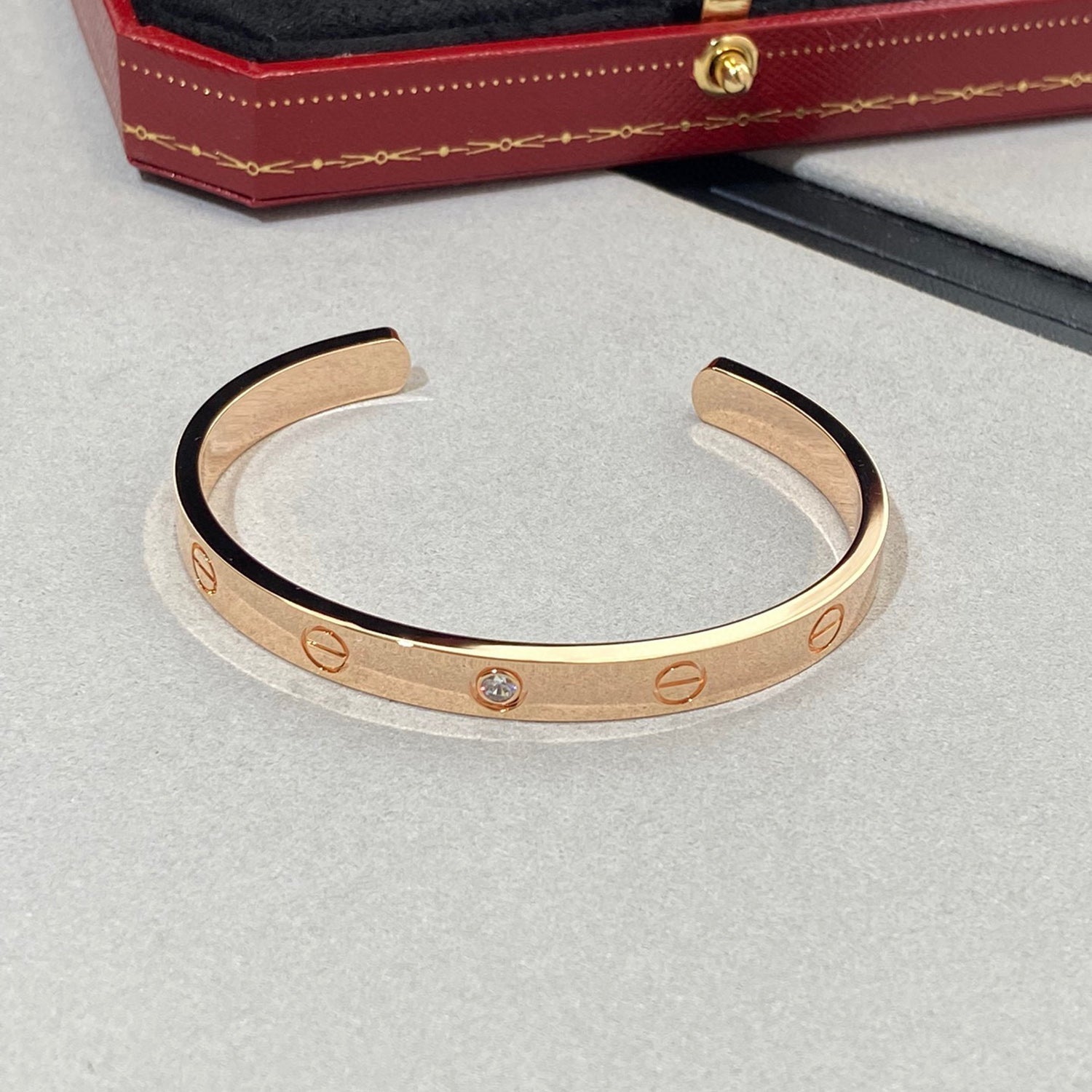 ¡®Loco¡¯LOVE BRACELET 6.1MM 1 DIAMOND OPEN CUFF