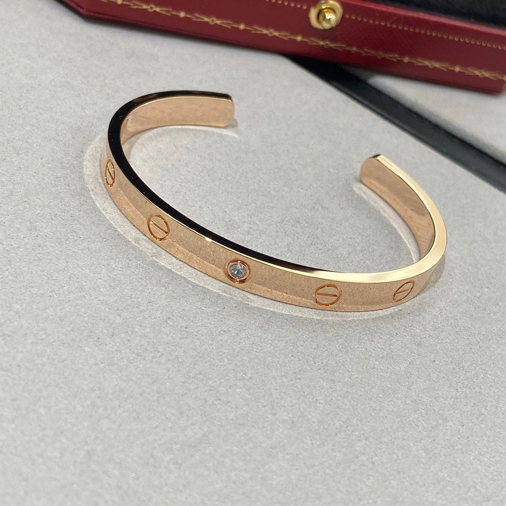 ¡®Loco¡¯LOVE BRACELET 6.1MM 1 DIAMOND OPEN CUFF