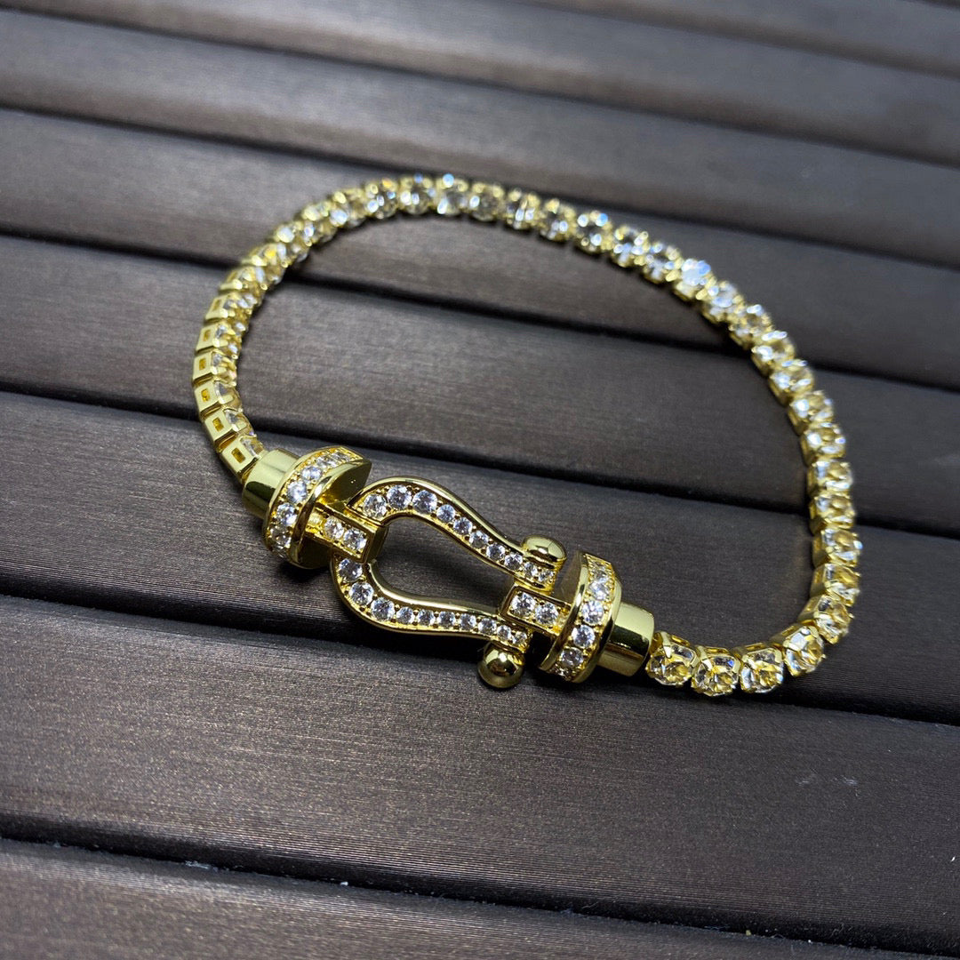 ¡®Loco¡¯FORCE  LARGE HORSESHOE FULL DIAMOND TENNIS BRACELET