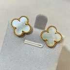 [Loco] CLOVER LARGE (20mm) 1 MOTIFS WHITE MOP STUD EARRINGS
