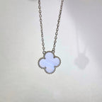 ¡®Loco¡¯CLOVER 15MM BLUE CHALCEDONY NECKLACE SILVER