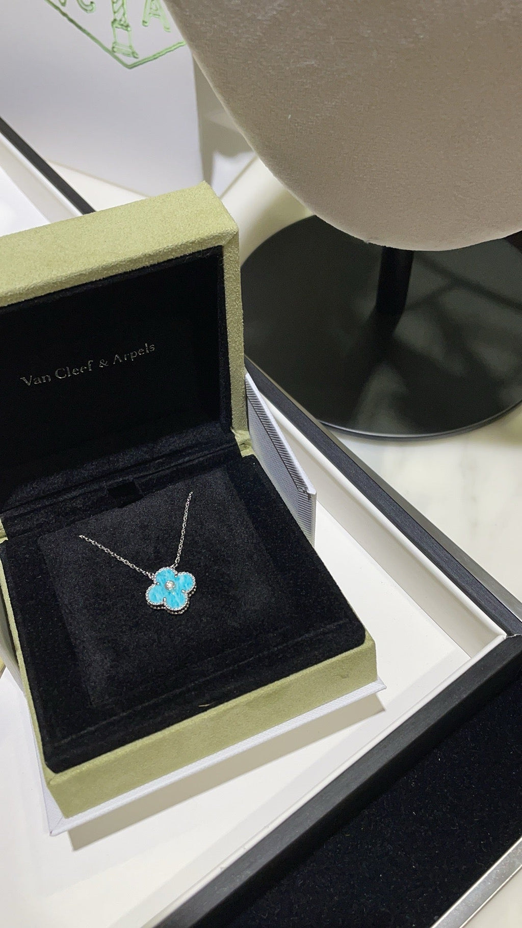 ¡®Loco¡¯CLOVER 15MM DIAMOND SVRES PORCELAIN  NECKLACE SILVER