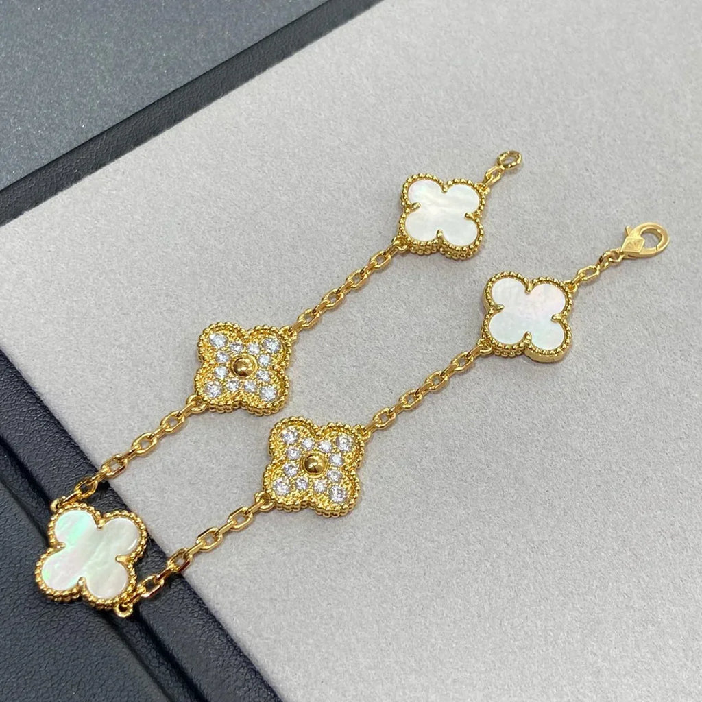 [Loco]New CLOVER WHITE PEARL MOP 5 MOTIF BRACELET COLLECTION