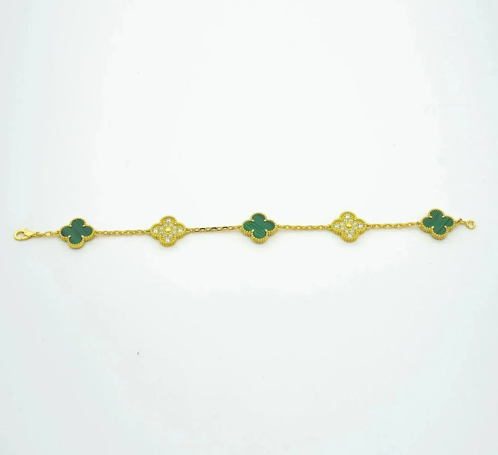 [Loco]New  CLOVER 5 MOTIF MALACHITE BRACELET COLLECTION