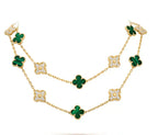 ¡®Loco¡¯CLOVER 20 MOTIFS MALACHITE DIAMOND NECKLACE