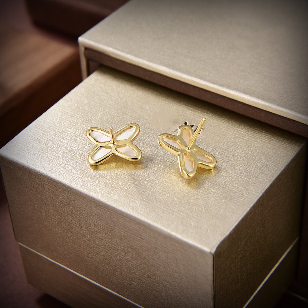 ¡®Loco¡¯JEUX DE WHITE MOP GOLD DIAMOND EARRINGS