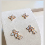 ¡®Loco¡¯STAR BLOSSOM STUD EARRINGS PINK GOLD DIAMONDS